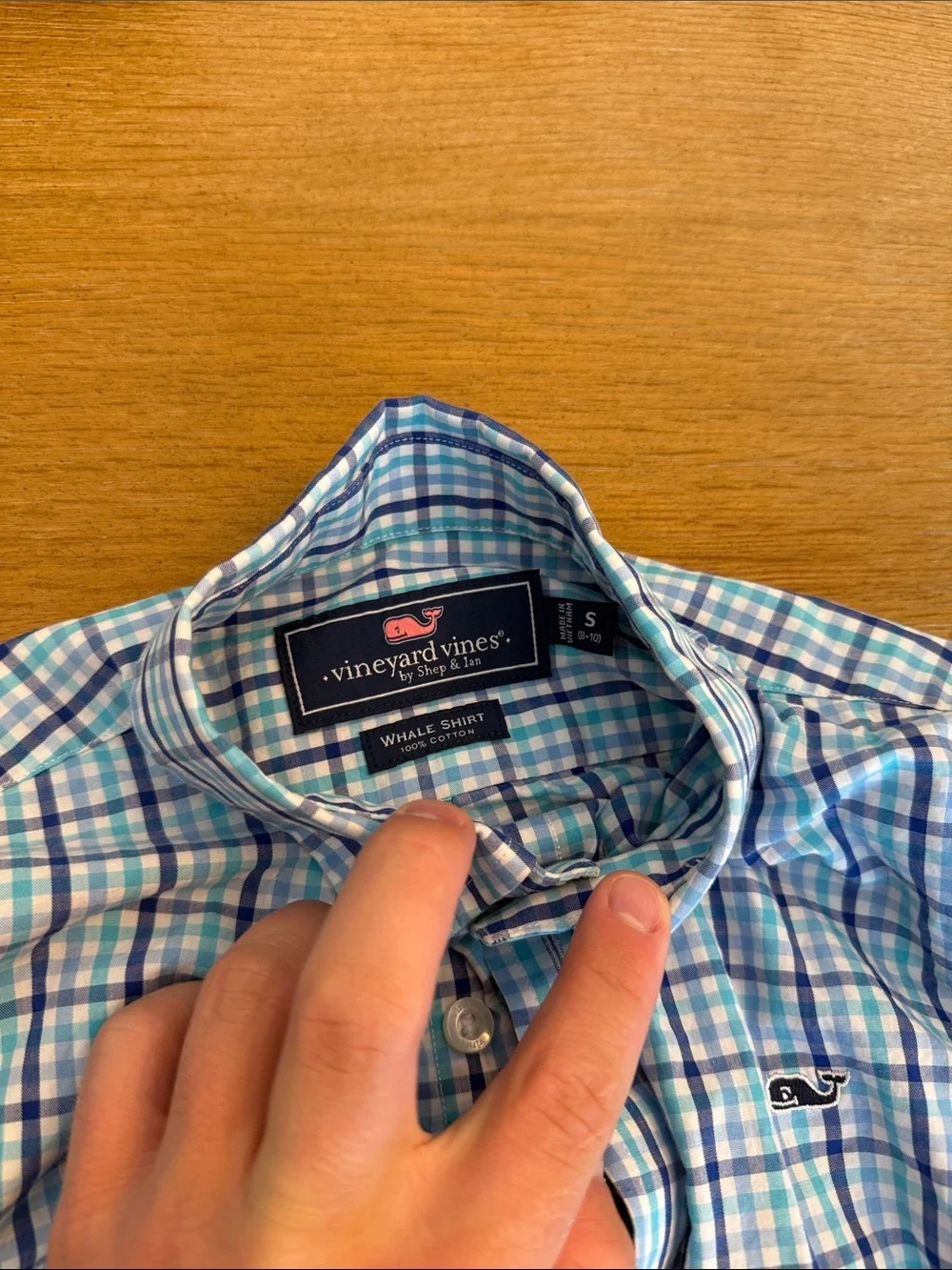 Vineyard Vines Boys Blue Green Plaid Button-Down Shirt